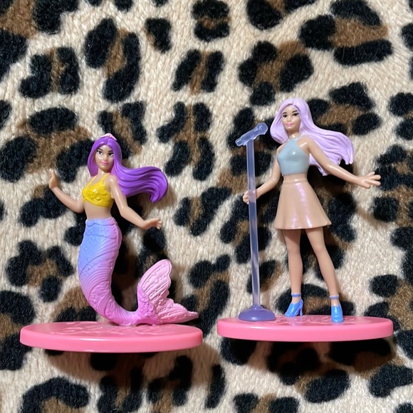 Barbie Other - BARBIE 🩷💜 Micro Collection Mini Figure Mermaid Pop Star Dreamtopia Purple Cake